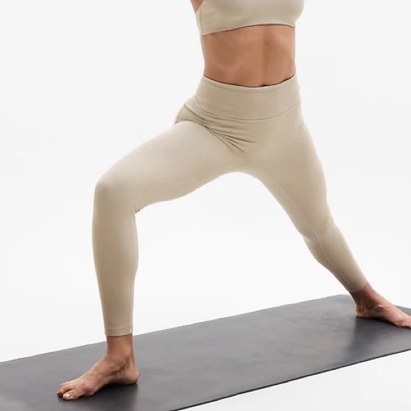 NWT Athleta Intuition Ultra High Rise Cotton Legging in Ecru - Picture 2 of 12